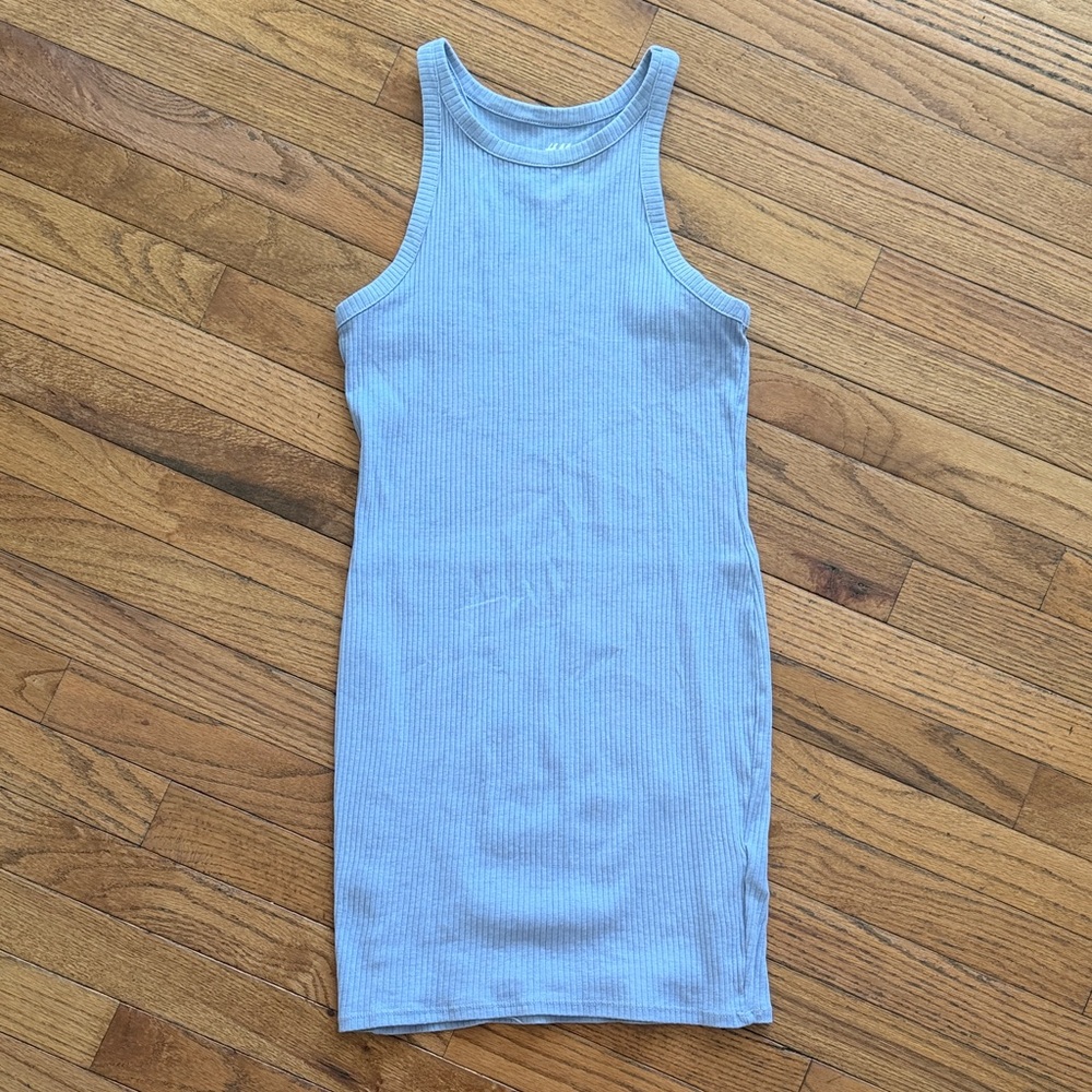 H&M Soft Gray Ribbed Dress